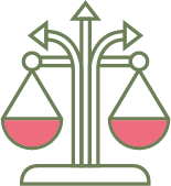 icono tomar decisiones con equilibrio